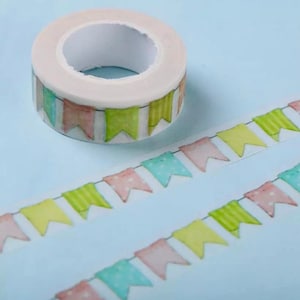 Fita Washi - Fita para Bandeirinhas - Suprimentos para Scrapbook - Fita Artesanal - Fita Washi Pastel - Fita Multiuso - Diário Criativo - Scrapbooking