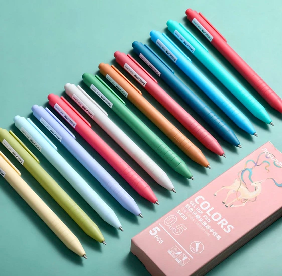 5PCS/BOX 0.5mm 3 in 1 Multifunction Retro Color gel pen Creative journal  Ruler Pen Cartoon Bookmark pen School supplies - AliExpress