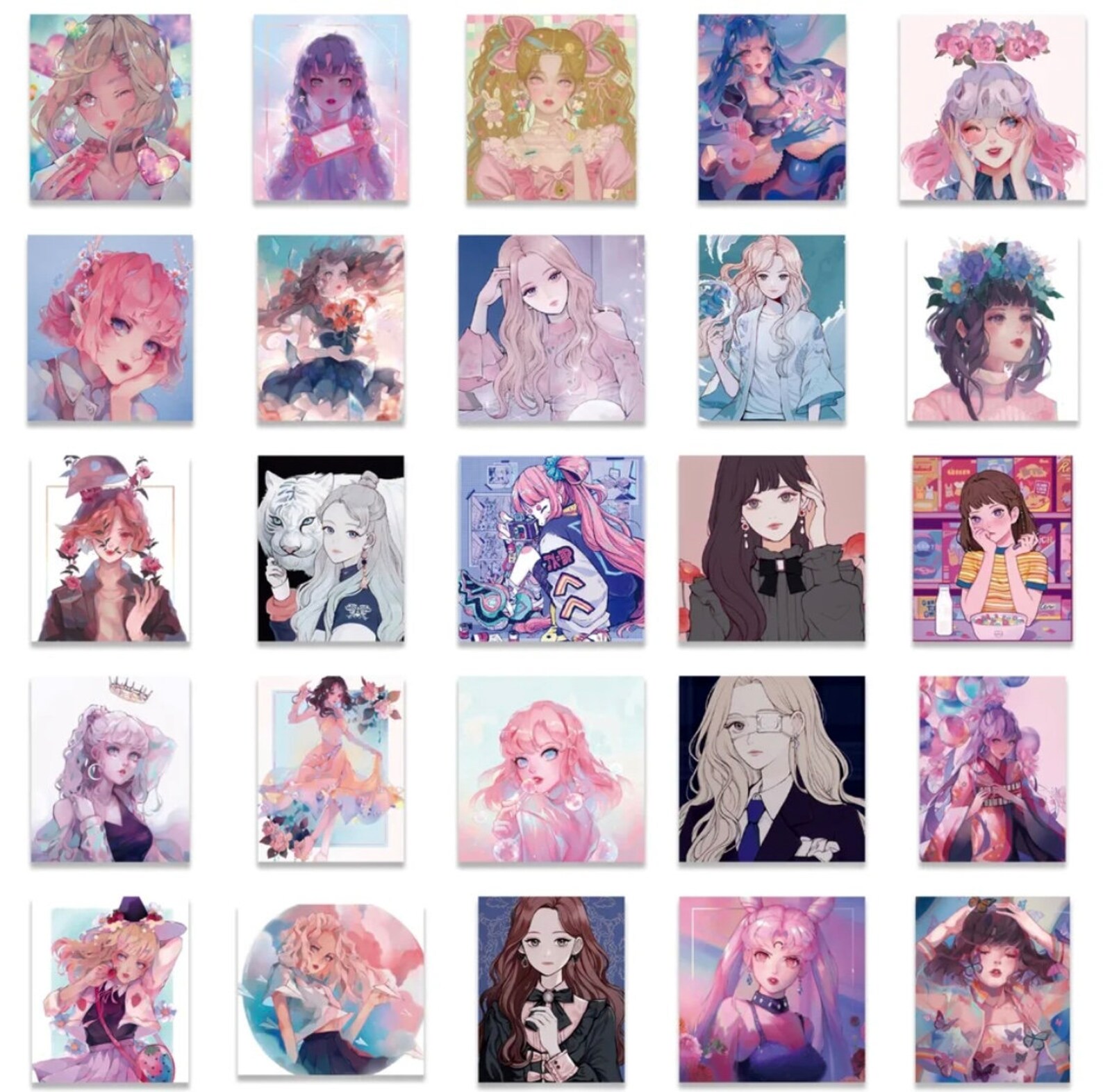 50 Anime Sticker Set - Scrapbook Supplies - Bedroom Decoration - Laptop ...