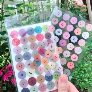 エモーション和紙ステッカー - 6枚 - 日記用品 - スクラップブック用品 - Bujo用品 - 報酬表ステッカー - 教師用ステッカー