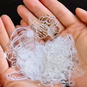 Adesivos com efeito de renda - Conjunto de 50 - QUATRO ESCOLHAS - Suprimentos para scrapbooking - Diário consciente - Adesivos à prova d'água - Suprimentos para diário com marcadores