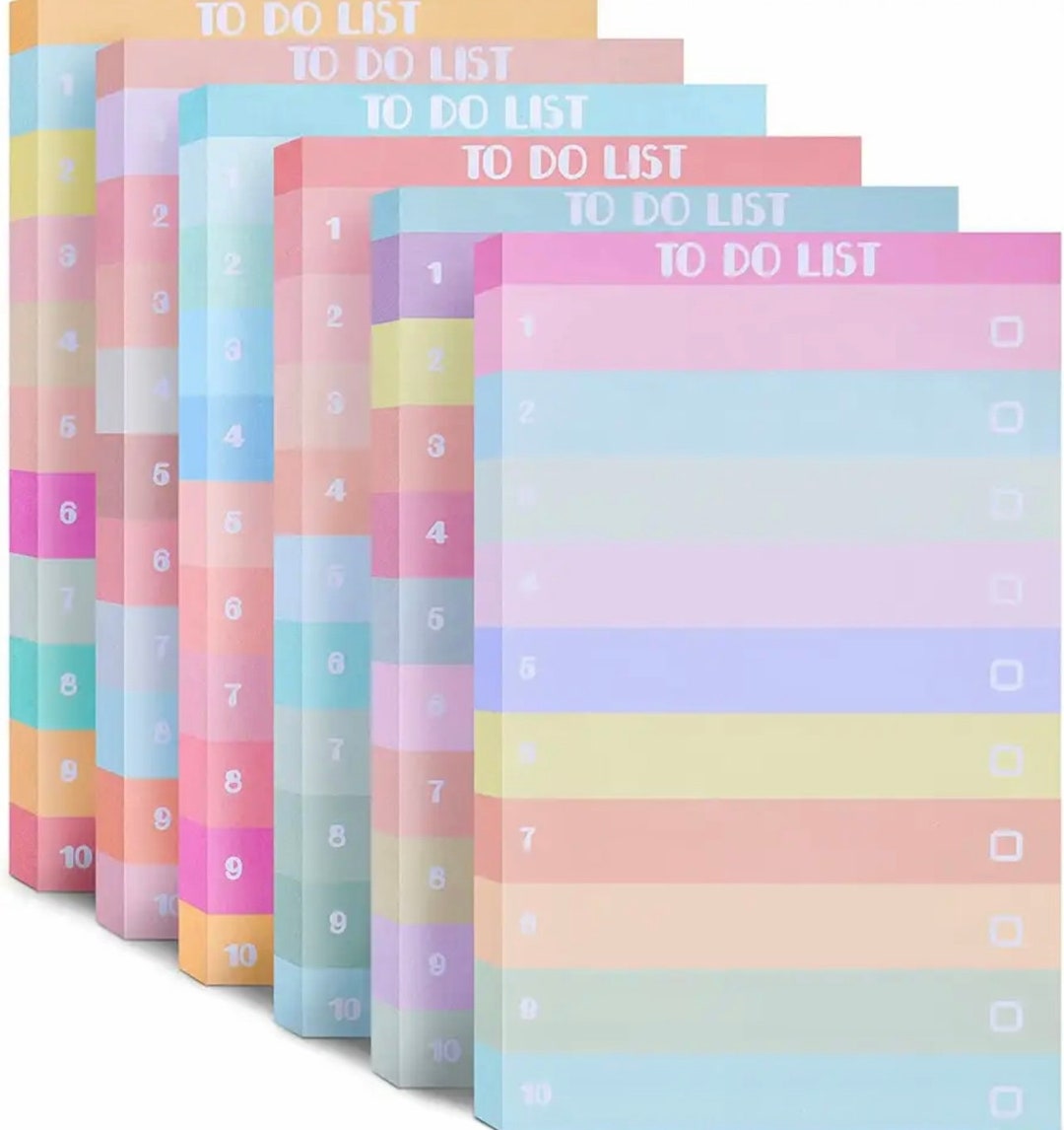 Rainbow To Do List Pad 50 Sheet Memo Pad Desk Supplies School Supplies