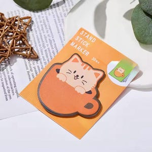 Cat In Cup memoblok - 8 VERSCHILLENDE KLEUREN - Bureauaccessoires - Kantoorbenodigdheden - Schoolbenodigdheden - Kawaii Briefpapier - Cartoon post-it's