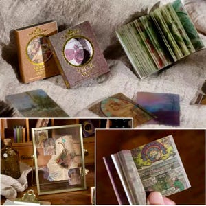 100 livres en papier décoratif - Papier imprimé transparent - Fabrication de cartes - Fournitures pour scrapbooking - Fournitures pour journaux indésirables - Fournitures créatives - Papier