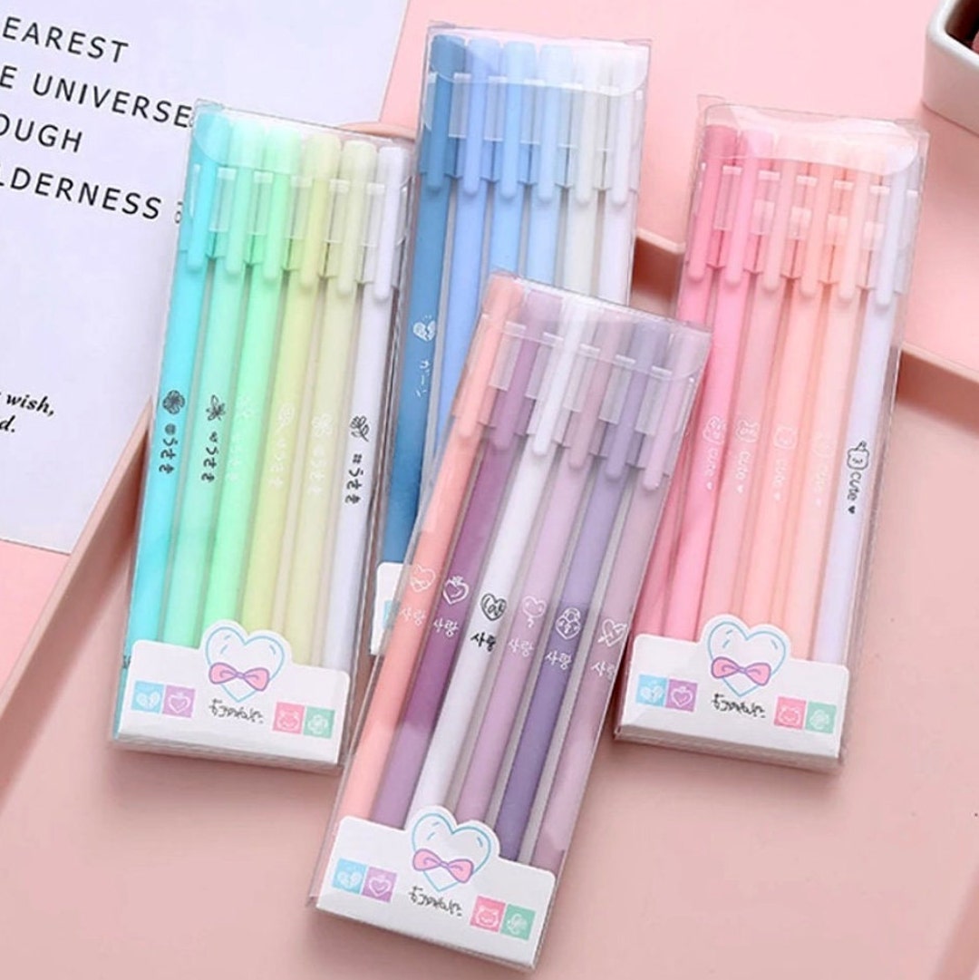 12 PCS Colored Gel Pens Set Kawaii Color Ink 0.5 mm Ballpoint Pen For  Journal Cute School Stationary Office Painting Supplies - AliExpress