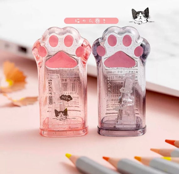 Cat Paw Pencil Sharpener Kawaii Stationery Back to School Kids Craft  Supplies Revision Tools School Supplies Desk Supplies 