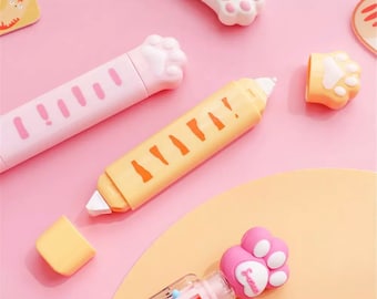 Cat Paw 2 in 1 Adhesive And Correction Tape - Kawaii Stationery - Adhesive Roller Pen - Craft Supplies  - School Supplies - Desk Supplies