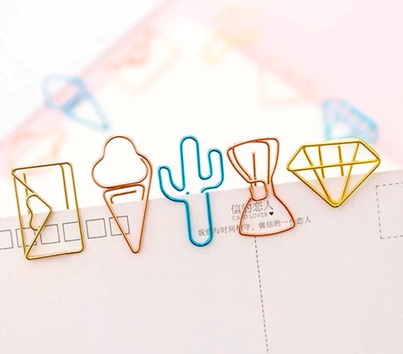 Graffette A Forma Di Cuore 100 Pezzi - Oro Rosa Per Ufficio, Scuola, Inviti E Decorazioni - Foto 5