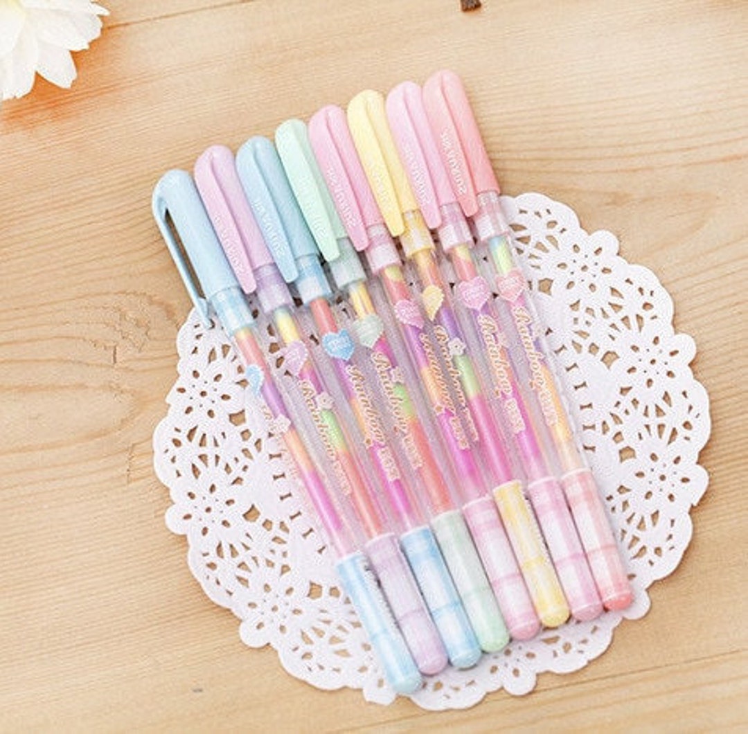 6pcs/set Rainbow Gradient Pens, Creative Journaling Pens