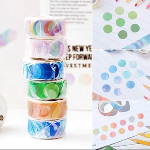 100 Washi Dots - Plannerbenodigdheden - Stickers beloningsgrafiek - BUJO-stickers - Kalenderstippen - Schoolbenodigdheden - Studiebenodigdheden - Collagestippen