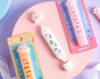 Cat Paw 2 in 1 Adhesive And Correction Tape - Kawaii Stationery - Adhesive Roller Pen - Craft Supplies  - School Supplies - Desk Supplies