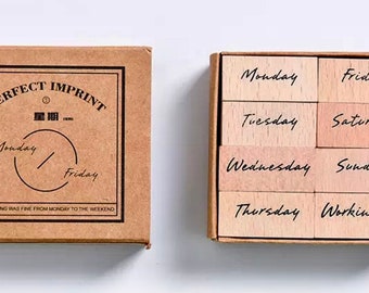 Day Stamp Set - Office Supplies - Planner Supplies - Bujo Supplies - Craft Stamp - Multipurpose Stamp - Weekly stamps - School Supplies