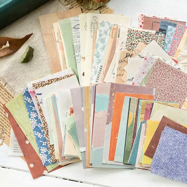 Scrapbook Decorative Paper - 6 Styles - Vintage Style Paper - Journal Supplies - Junk Journal Supplies - Paper Scraps - Collage Art Paper