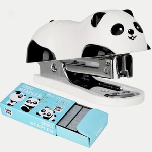 Panda Mini Stapler Set - Kawaii Stationery - School Supplies - Teacher Supplies - Stationery Gift - Office Supplies - Kids Stationery