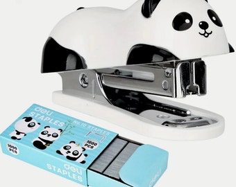 Panda Mini Stapler Set - Kawaii Stationery - School Supplies - Teacher Supplies - Stationery Gift - Office Supplies - Kids Stationery
