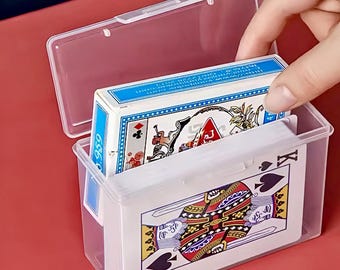 Playing Cards Storage Box - Board Game Deck Holder - Clear Storage Case - Trading Card Storage - Transparent Box - Card Games Storage Box