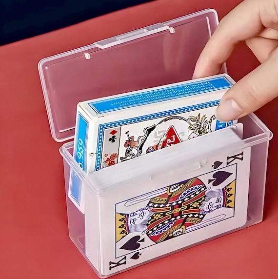 Playing Cards Storage Box - Board Game Deck Holder - Clear Storage Case - Trading Card Storage - Transparent Box - Card Games Storage Box