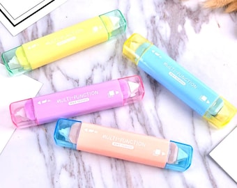 Rouleau de colle et correcteur 2 en 1 - Fournitures scolaires - Papeterie Kawaii - Rentrée des classes - Fournitures de scrapbooking - Papeterie pastel