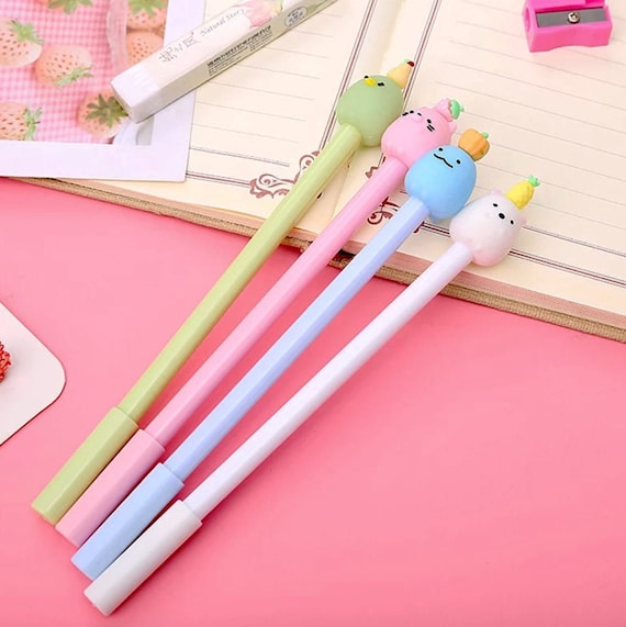 Lot de 10 stylos mignons stylos Kawaii stylos amusants, stylos à bille gel  d'écriture colorée 0,38 mm, ensembles de papeterie japonais coréen  fournitures scolaires pour adolescentes femmes cadeaux (ciel) 