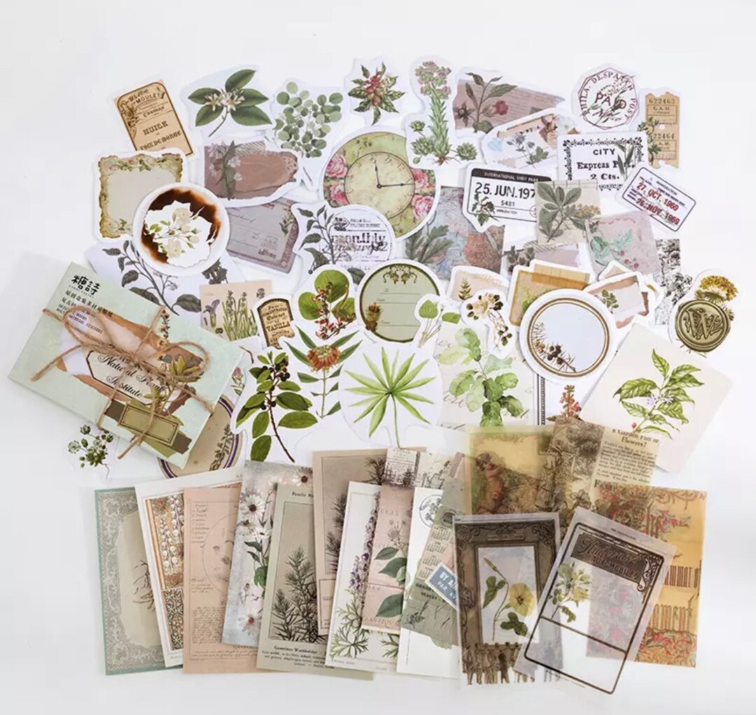  480Pcs Vintage Scrapbooking Supplies, BSRESIN Mini