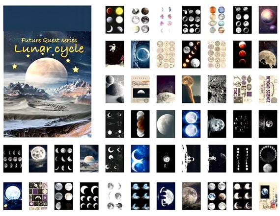 192Pcs Celestial Stickers Vintage Stickers for Scrapbooking Moon