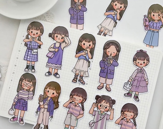 Kawaii Girl Stickers - Cute Stickers - Talented Girl Stickers - Kawaii –  All The Kewt Stickers
