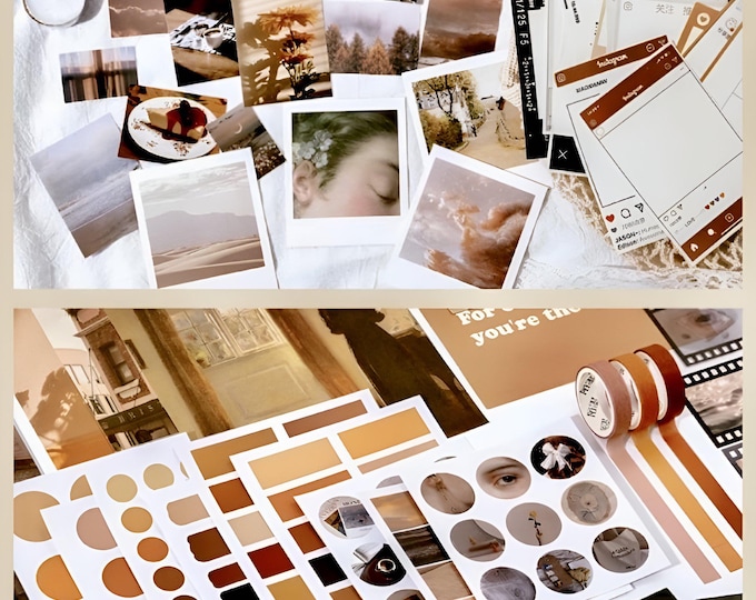 Scrapbook Bundle - FOUR COLOUR THEMES - Aesthetic Journal Starter Kit - Wall Collage Pack - Therapeutic Gift - Junk Journalling - Creative