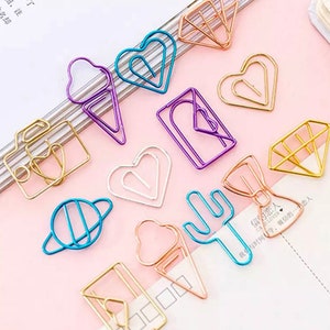 Shaped Paper Clips - Journalling Supplies - Aesthetic Stationery - Kawaii Stationery - School Supplies - BUJO Supplies - Studying Supplies