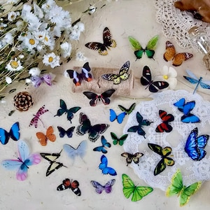 40 papillons autocollants - Accessoires pour fabrication de cartes - Stylos décoratifs - Accessoires pour scrapbooking - Autocollants imperméables - Autocollants pour ordinateur portable - Collage
