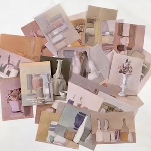 Giorgio Morandi - Livre en papier décoratif - Fournitures pour scrapbooking - Mini posters d'art célèbres - Papier éphémère - Papier à lettres indésirables - Collage