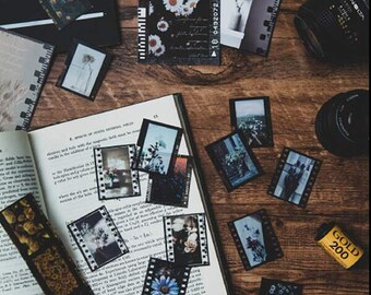 Foto Negativ Aufkleber - 8 Farbauswahl - Scrapbook Zubehör - Journal Zubehör - Craft Stickers - Ästhetische Aufkleber - Bild Aufkleber