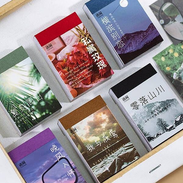 Landscape Sticker Book - Journal Supplies - Aesthetic Stickers - Picture Stickers - Scrapbook Supplies - Decorative Stickers Washi Stickers