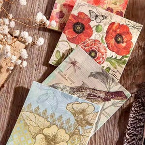 30 Stück quadratisches Dekorpapier - Rückseitenpapier - Scrapbookpapier - Kartenherstellung - Floralpapier - Gemustertes Papier - Bastelpapier