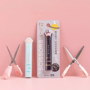 Tijeras con forma de pata de gato - Papelería Kawaii - Artículos de escritorio - Artículos de oficina - Útiles escolares - Accesorios para álbumes de recortes - Artículos para manualidades