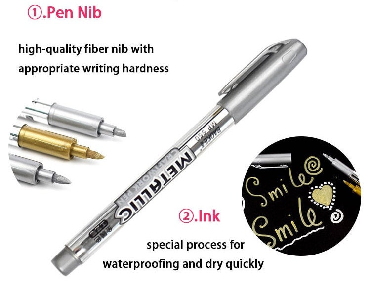 Metallic Sharpie Permanent Marker Fine Point Tip 6 Pack Gold