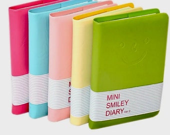 Smiley Diary - Coloured Pages - 100 Page Journal - 10.5 cm x 8 cm - School Supplies - Notebook - Stationery Gift - Study Supplies