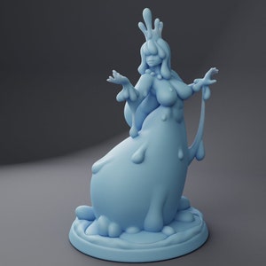 Goo&#39;a The Goo Girl Queen + Throne , Twin Goddess Miniatures , Tabletop RPG , DnD , Pathfinder , 3D Printed Miniatures 32/75mm Scale
