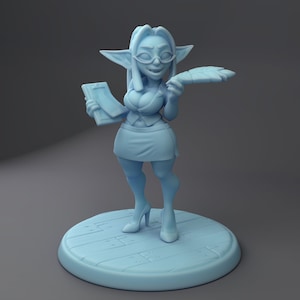Aria, The Goblin Secretary  , Twin Goddess Miniatures , Tabletop RPG , DnD , Pathfinder , 3D Printed Miniatures
