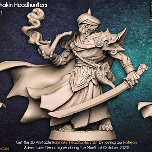 Male Tabaxi Cleric, Fighter, Paladin, Namu Makir +  Scorpion Mount , Artisan Guild , Tabletop RPG , DnD , Pathfinder , 3D Printed Minis
