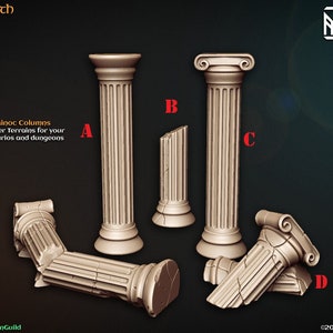 Roman style Columns, Scatter Terrain , Artisan Guild , Tabletop RPG , DnD , Pathfinder , 3D Printed Miniatures |