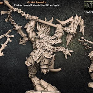 Gundrof Ragingfire, Dwarf Fighter, Barbarian  , Artisan Guild , Tabletop RPG , DnD , Pathfinder , 3D Printed Miniatures