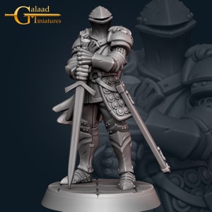 Male and Female Knights , Galaad Miniatures , Tabletop RPG , DnD , Pathfinder , 3D Printed Miniatures