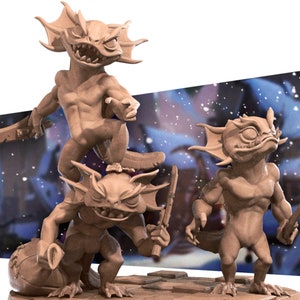 Axoltls, 3D Printed Miniatures Tabletop RPG , DnD , Pathfinder , 3D Printed Miniatures