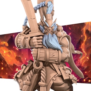 The Orc Blademaster, 3D Printed miniature for Tabletop RPGs Dungeons and Dragons, Pathfinder, Wargaming