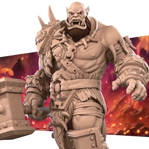 Klagon the Orcish Chieftan, 3D Printed miniature for Tabletop RPGs Dungeons and Dragons, Pathfinder, Wargaming