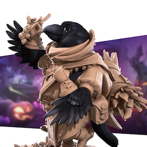 Berry the Kenku, Druid, Alchemist, Artificier,  , Bite the Bullet , Tabletop RPG , DnD , Pathfinder , 3D Printed Miniatures