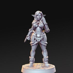 Itaka, Female Elf Rogue, Assassin, Pinup , RN Estudio, Tabletop RPG , DnD , Pathfinder , 3D Printed Miniatures |
