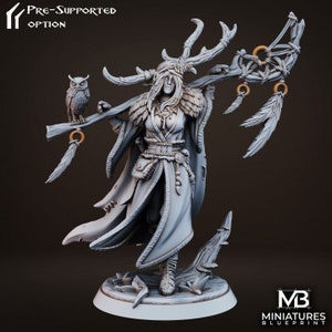 Drelia Elf Druid, Miniature Blueprint, Tabletop RPG, DnD, Pathfinder, 3D Printed Miniatures