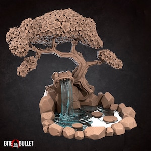 Japanese Style Scatter Terrain, Sakura Pond, Toro Lanterns, Bite the Bullet , Tabletop RPG , DnD , Pathfinder , 3D Printed Miniatures |