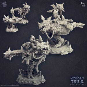 Rorg Goblin Rider , Cast n Play , Tabletop RPG , DnD , Pathfinder , 3D Printed Miniatures